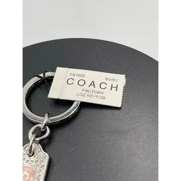 COACH LOZ Pave Lanyard Diamond Pink Enamel Keychain FOB 
Purse‎ Charm Tag New - Picture 5 of 8